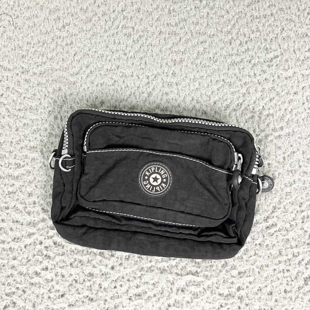 Kipling Multiple Waist Bag Womens Small Black Nylon Belt Fanny Pack AC2491